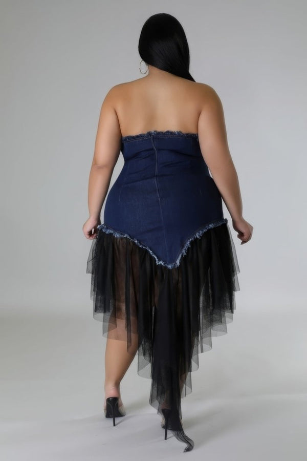 Pretty With Purpose Denim Dress - KIOKO