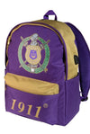 Omega Psi Phi USB Port Backpack - KIOKO