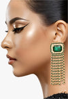Prophyte Pulse Crystal Fringe Earrings - Emerald - KIOKO