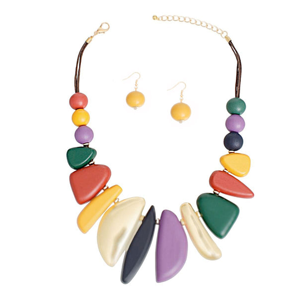 Psy Aura Bib Statement Necklace Set - KIOKO