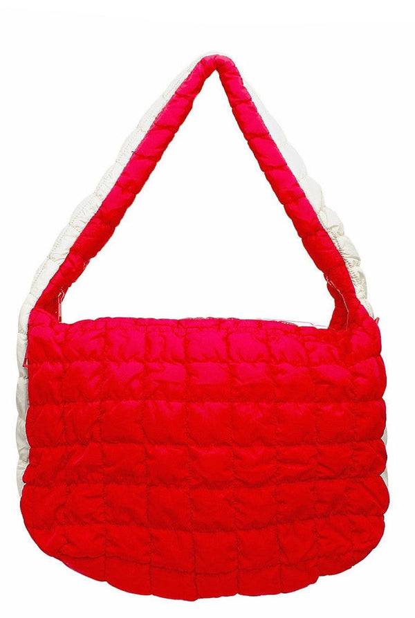 Red & Ivory Quilted Delta Signature Couture Bag - KIOKO