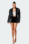 Rhythm Nation Leather Blazer - KIOKO
