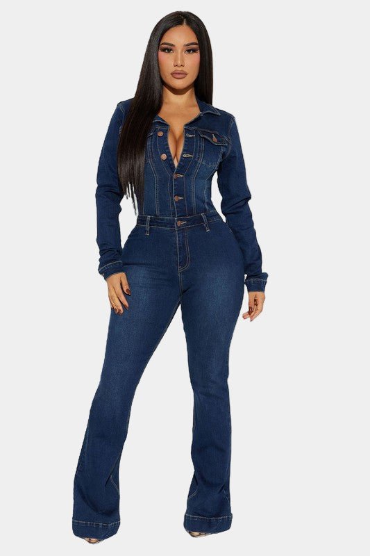 Ride Or Chic Denim Jumpsuit - KIOKO