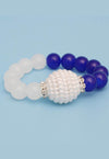 Secret Circle Pearl Glass Bead Bracelet - Blue - KIOKO