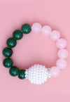 Secret Circle Pearl Glass Bead Bracelet - Pink - KIOKO