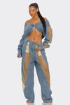 Serving The Most Mesh Denim Set - KIOKO