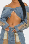Serving The Most Mesh Denim Set - KIOKO