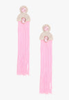 She Made It Vintage Tassel Earrings - Pink - KIOKO