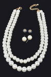 Shelique Double Layered Pearl Necklace Set - KIOKO