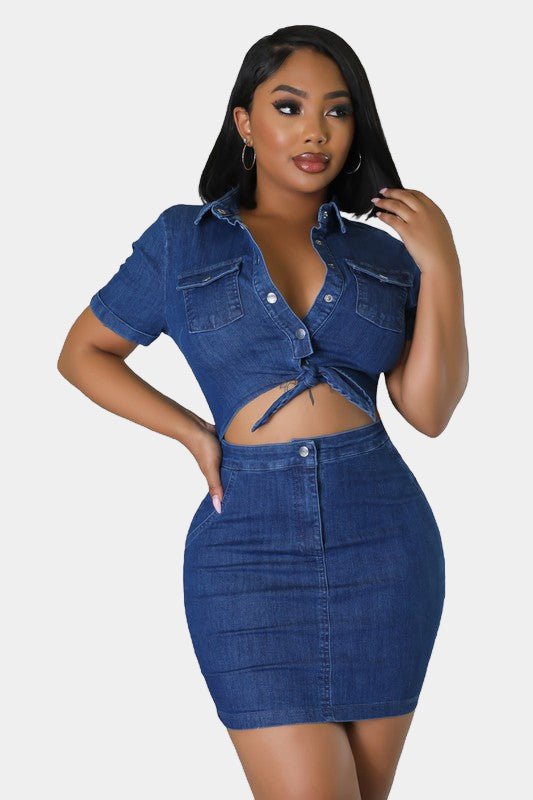 Show That Mid Denim Dress - KIOKO
