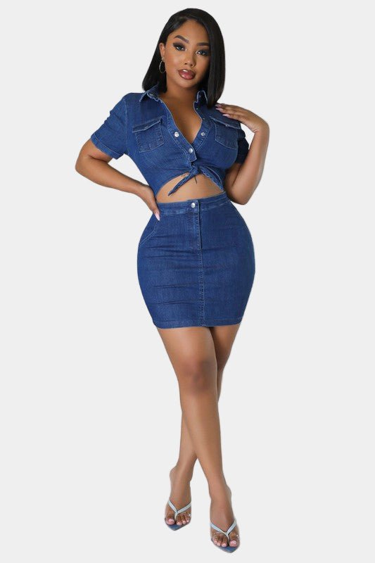 Show That Mid Denim Dress - KIOKO