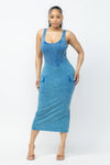 Snatchiq Acid Washed Midi Dress - KIOKO