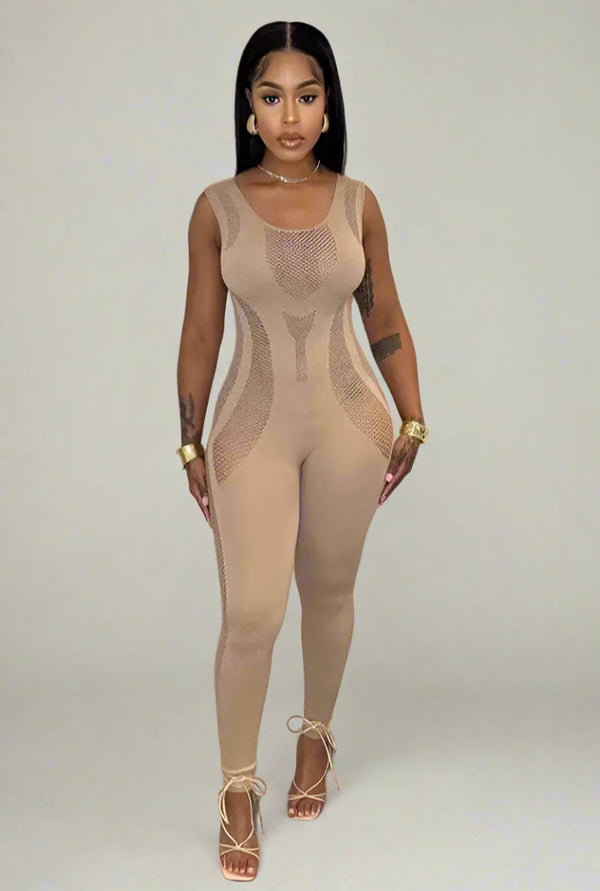 So Boujee Always Mesh Cutout Jumpsuit - KIOKO