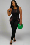 So Boujee Always Mesh Cutout Jumpsuit - KIOKO
