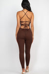 So Cinched Criss - Cross Open Back Jumpsuit - KIOKO