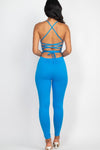 So Cinched Criss - Cross Open Back Jumpsuit - KIOKO