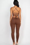 So Cinched Criss - Cross Open Back Jumpsuit - KIOKO