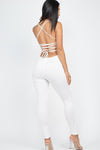 So Cinched Criss - Cross Open Back Jumpsuit - KIOKO