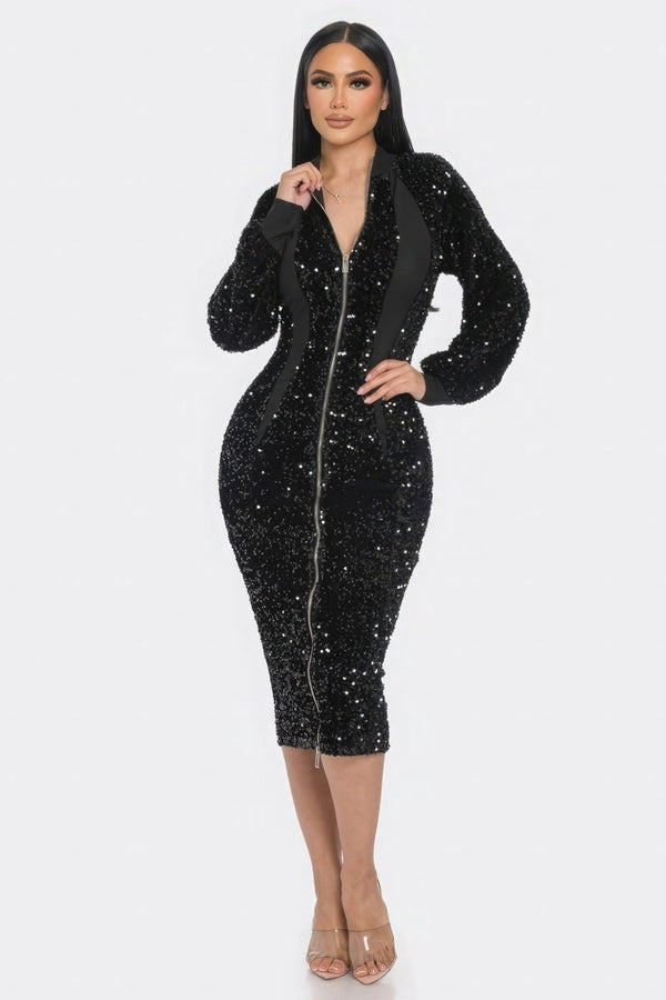 Starlit Sequin Midi Dress - KIOKO