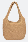Stitched Up Straw Hobo Bag - KIOKO