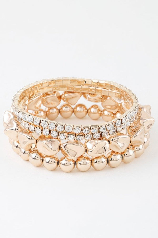Tagged Gold Beaded Bracelet - KIOKO