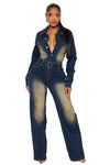 Teddy Denim Jumpsuit - KIOKO