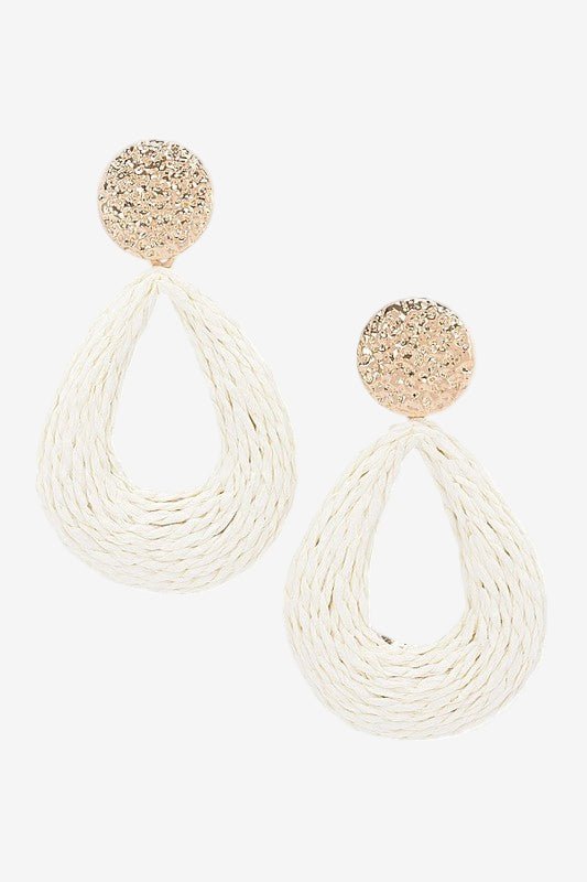 Tideyn Teardrop Faux Straw Earrings - KIOKO