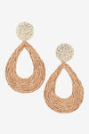 Tideyn Teardrop Faux Straw Earrings - KIOKO