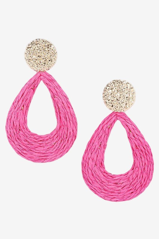 Tideyn Teardrop Faux Straw Earrings - KIOKO