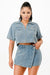 Traces of Me Denim Shirt And Skort Set - KIOKO