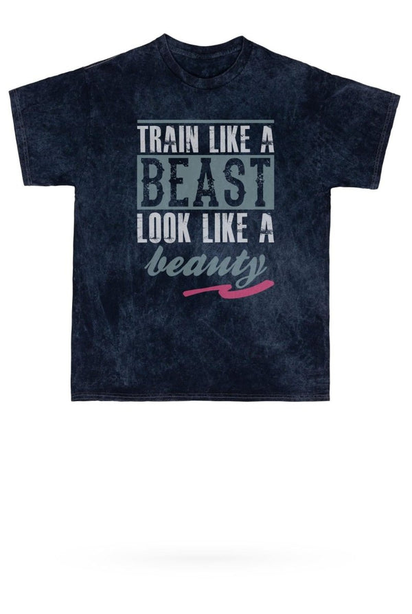 Train Like A Beast Mineral Wash Gym Tee - KIOKO