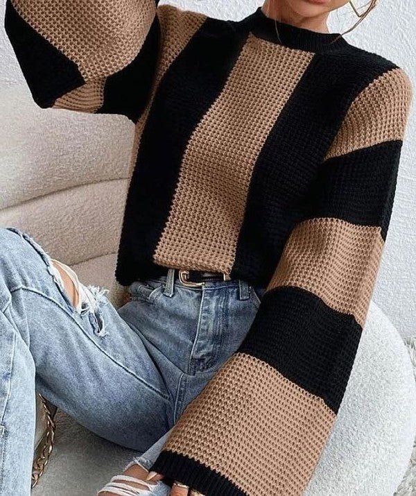 Trend Setter Color Block Sweater - KIOKO