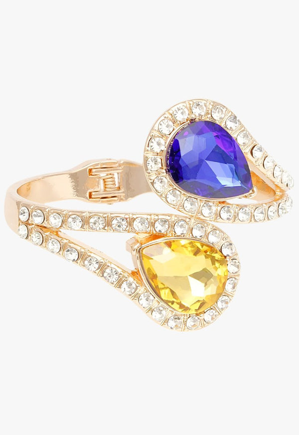 True Ties Teardrop Cuff Bracelet - Blue Gold - KIOKO