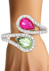 True Ties Teardrop Cuff Bracelet - Pink Green - KIOKO