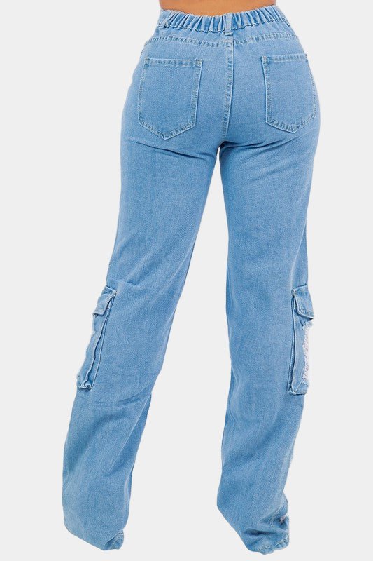 Turn Heads Cargo Denim Jeans - KIOKO