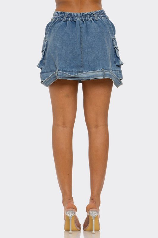 Two - Face Denim Maxi Skirt - KIOKO