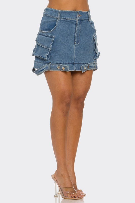 Two - Face Denim Maxi Skirt - KIOKO