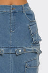 Two - Face Denim Maxi Skirt - KIOKO