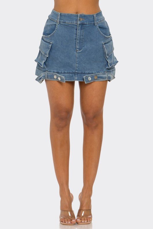 Two - Face Denim Maxi Skirt - KIOKO