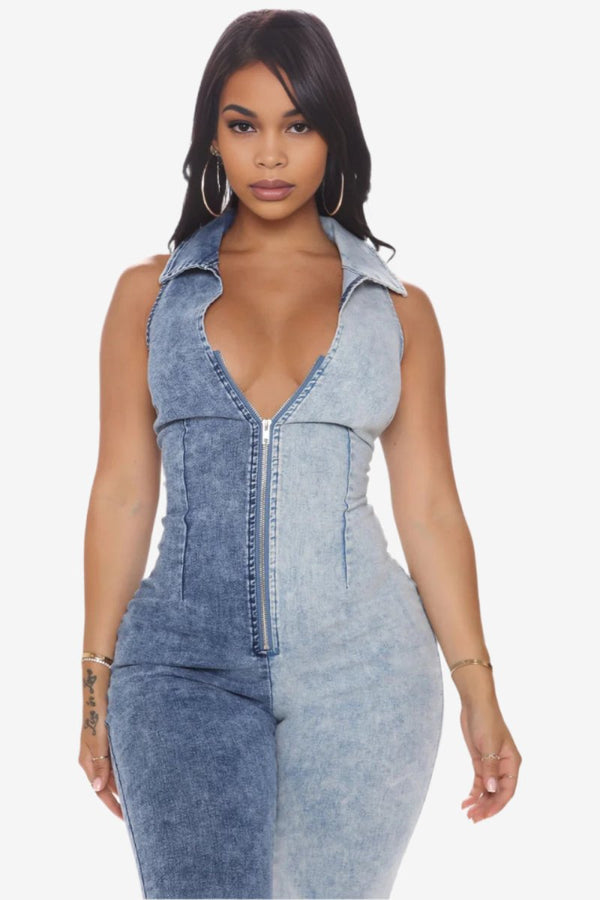 Two Faced Denim Jumpsuit - KIOKO
