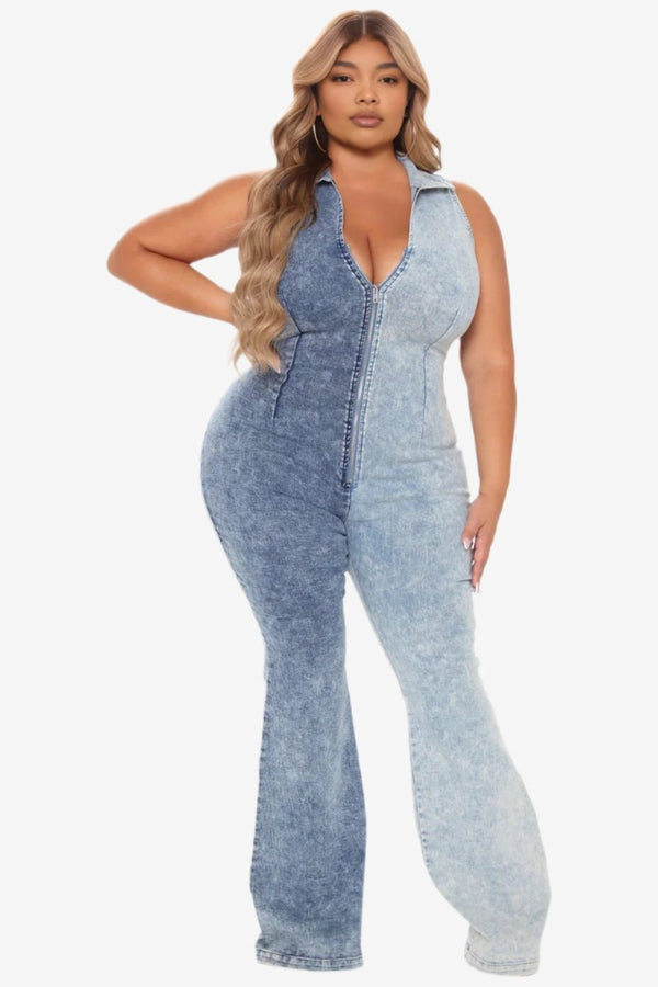 Two Faced Denim Jumpsuit - KIOKO