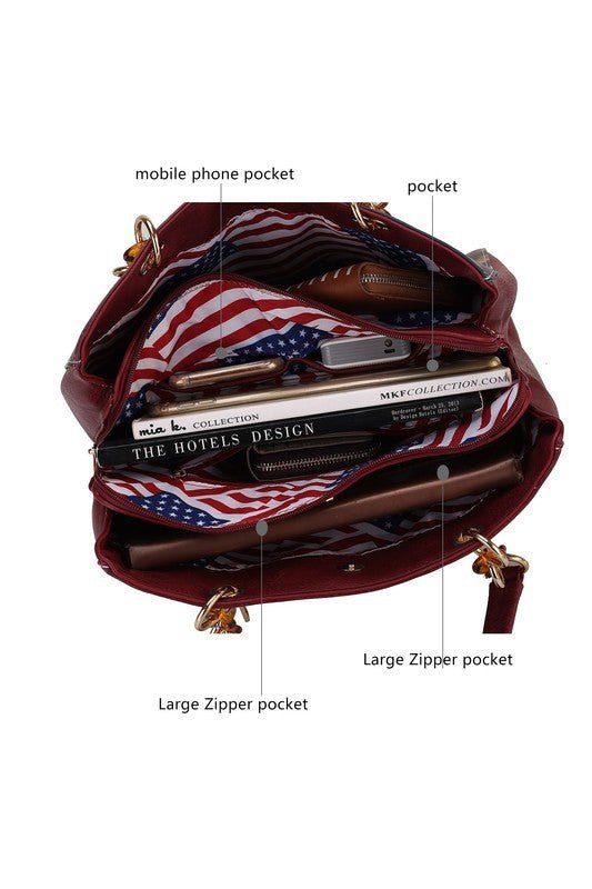 USA Flag Vegan Shoulder Bag - KIOKO