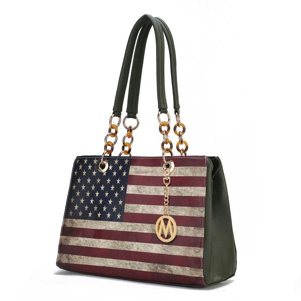 USA Flag Vegan Shoulder Bag - KIOKO