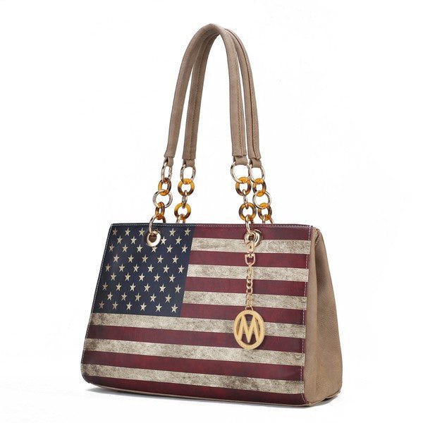 USA Flag Vegan Shoulder Bag - KIOKO