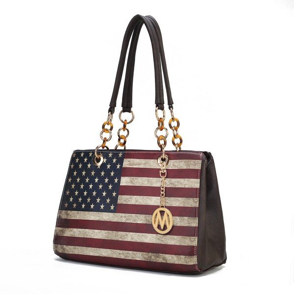 USA Flag Vegan Shoulder Bag - KIOKO