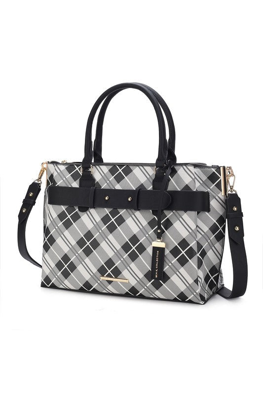 Vivian Plaid Satchel Bag - KIOKO