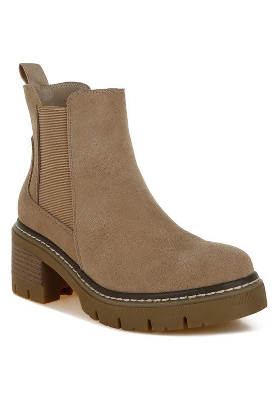 Vostok Suede Chunky Chelsea Boots - KIOKO
