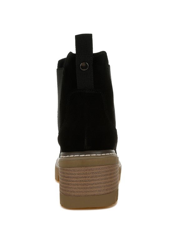 Vostok Suede Chunky Chelsea Boots - KIOKO