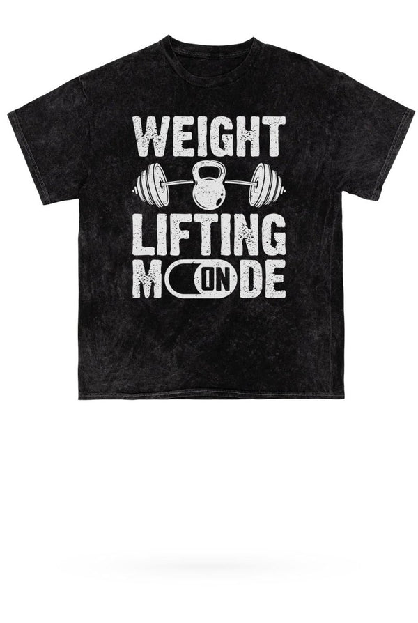 Weight Lifting Mode Mineral Wash Gym Tee - KIOKO