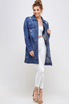 DENIM 3/4 QUARTER JACKETS DISTRESSED WASHED - KIOKO